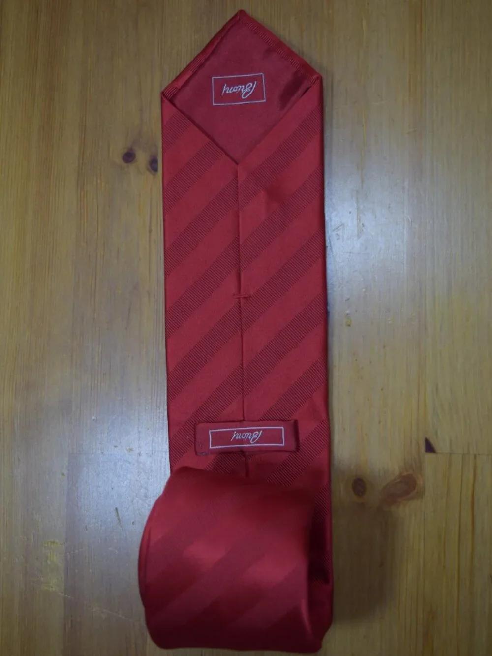 $525 BRIONI Red stripes Regimental handmade Satin silk Blend neck Tie Italy